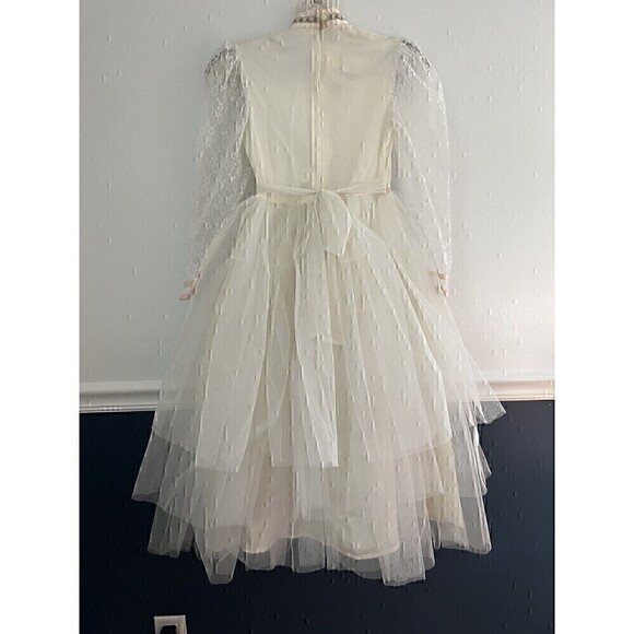 Vintage Jessica McClintock Lace Flower Girl Wedding First Communion Dress Size 8 - Picture 5 of 9